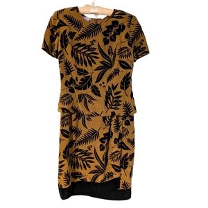 Vintage Maggy London 100% silk leaf print dress